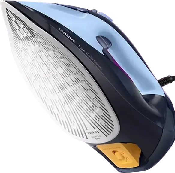 Утюг с паром Philips Azur серии 7000 DST7041/20, 2800 Вт, подошва SteamGlide Elite, постоянный пар 50 г/мин, паровой удар 250 г, Quick Calc Release, синий