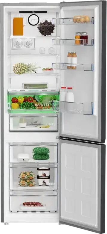 Frigider Combinat Beko B5RCNA405ZXBR, No Frost, HarvestFresh, ProSmart Inverter, Volum Net 355L, Clasa Energetică D, Negru, 203.5x59.5x66.3 cm