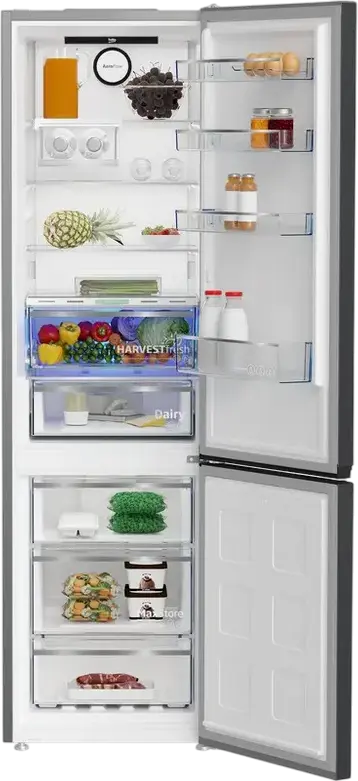 Frigider Combinat Beko B5RCNA405ZXBR, No Frost, HarvestFresh, ProSmart Inverter, Volum Net 355L, Clasa Energetică D, Negru, 203.5x59.5x66.3 cm