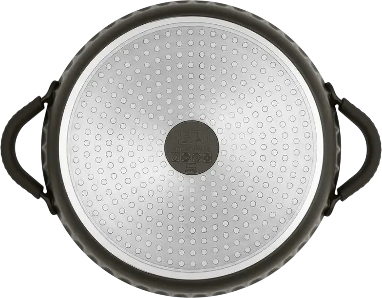 RESTO 94006 ASCELLA Oval Casserole 4.2L, Aluminum with Non-stick Pfluon Cookmark Coating, Glass and Silicone Lid, 28cm Bottom Diameter, Brown