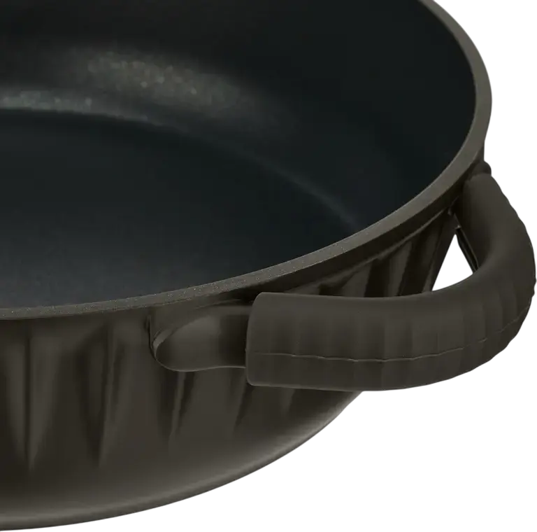 RESTO 94006 ASCELLA Oval Casserole 4.2L, Aluminum with Non-stick Pfluon Cookmark Coating, Glass and Silicone Lid, 28cm Bottom Diameter, Brown
