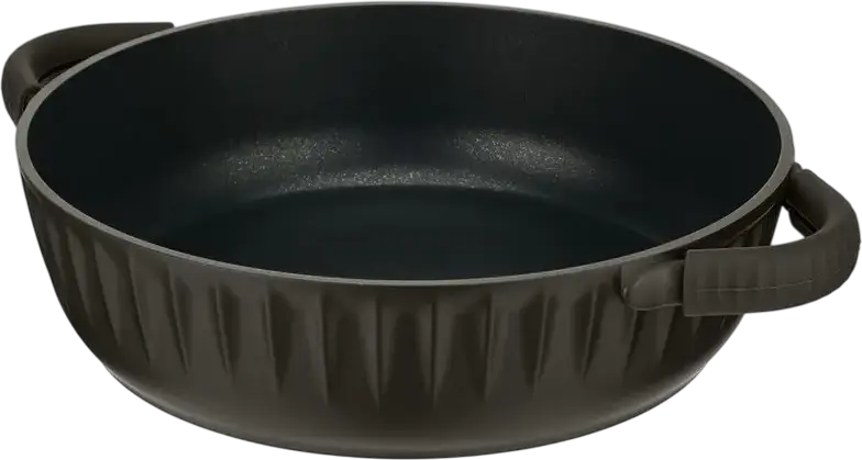 RESTO 94006 ASCELLA Oval Casserole 4.2L, Aluminum with Non-stick Pfluon Cookmark Coating, Glass and Silicone Lid, 28cm Bottom Diameter, Brown