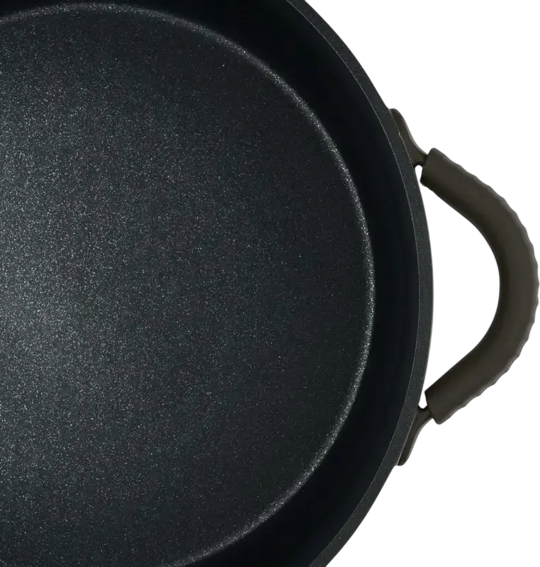 RESTO 94006 ASCELLA Oval Casserole 4.2L, Aluminum with Non-stick Pfluon Cookmark Coating, Glass and Silicone Lid, 28cm Bottom Diameter, Brown