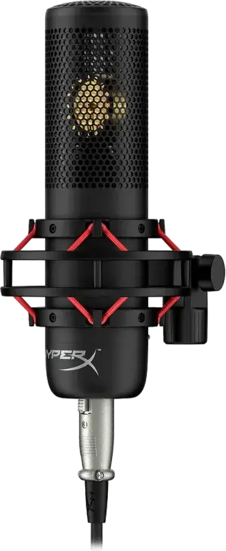 HyperX ProCast Large Diaphragm Condenser Microphone, Cardioid Polar Pattern, XLR Connection, Gold-Sputtered Capsule, Shock Mount and Pop Filter, Black