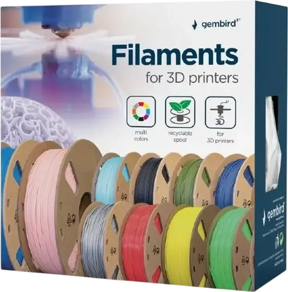 Filament imprimanta 3D Gembird 3DP-PETG1.75-01 PETG, Diametru 1.75mm, Role 1kg, Rezistenta Ridicata la Impact, Culoare: Gri