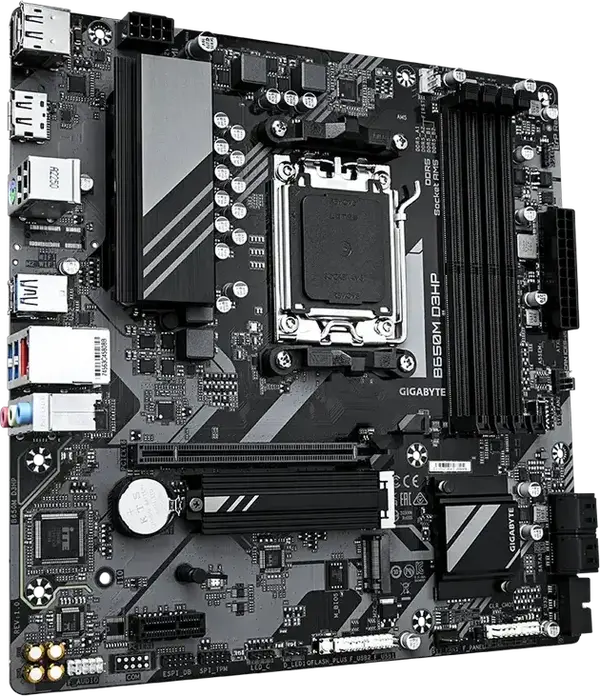 Placa de baza Gigabyte B650M D3HP Micro-ATX, Socket AMD AM5, Chipset B650, Memorie DDR5 pana la 192GB, PCIe 4.0 M.2, LAN 2.5GbE, HDMI 2.1, DP 1.4