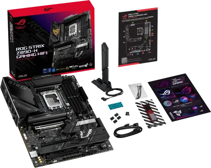 Материнская плата ASUS ROG STRIX Z890-H GAMING WIFI LGA1851 Intel Z890 ATX DDR5 256ГБ 9066+МТ/с PCIe 5.0 Wi-Fi 7 Bluetooth 5.4 Ethernet 5Гбит/с