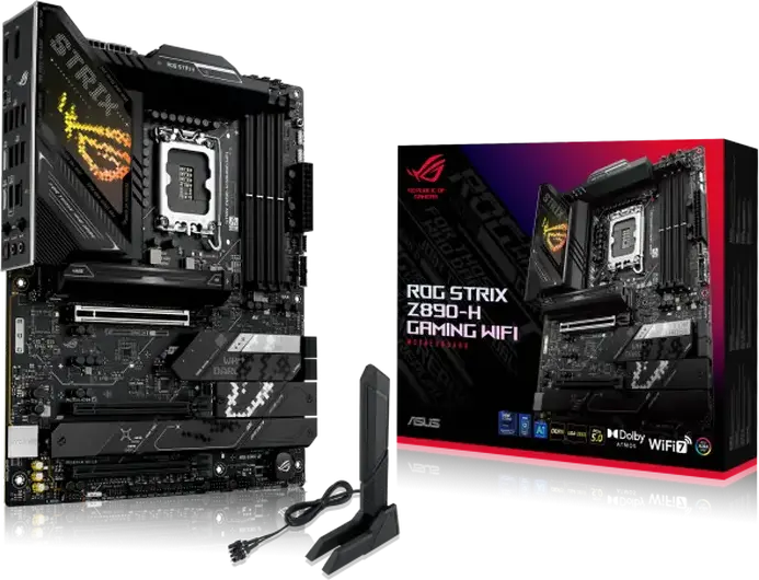 Материнская плата ASUS ROG STRIX Z890-H GAMING WIFI LGA1851 Intel Z890 ATX DDR5 256ГБ 9066+МТ/с PCIe 5.0 Wi-Fi 7 Bluetooth 5.4 Ethernet 5Гбит/с