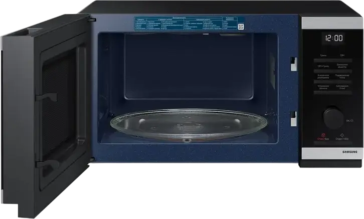 Cuptor cu Microunde și Grill Samsung MG23DG4524ATE2, Liber de Încorporare, 23L, 800W/1150W, Interior Ceramic, Sistem Triple Distribution, Negru
