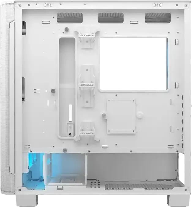 Carcasa Cougar Airface FLO RGB Mid Tower, Culoare: Alb, Suport E-ATX, 3 Ventilatoare ARGB PWM, Sticla Temperata, USB-C 3.2 Gen 2, CGR-5YA6W-RGB
