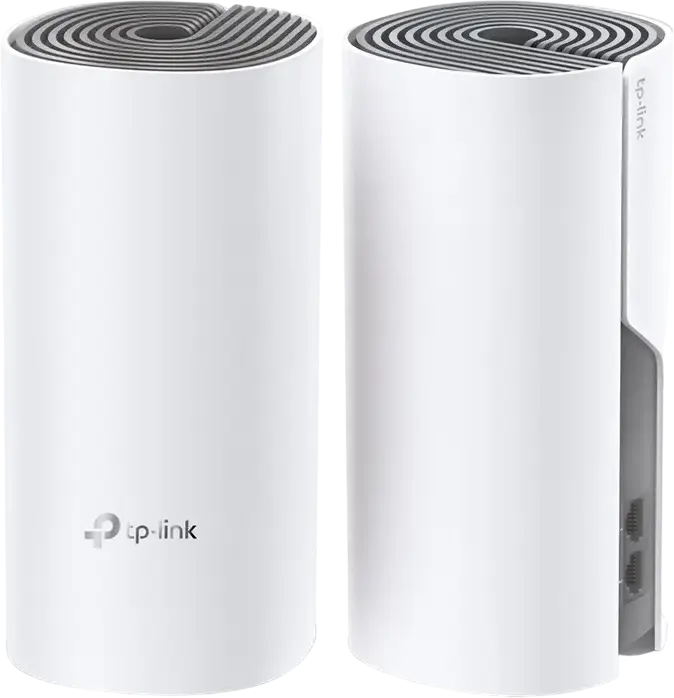 TP-Link Deco E4 Whole Home Mesh Wi-Fi System AC1200 Dual-Band Wi-Fi 5, 2-pack, Seamless Roaming, MU-MIMO, Beamforming, Parental Controls, White