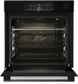 Gorenje BSA6747A04BG Built-in Electric Oven, 77L, A+ Energy Class, SilverMatte Pyrolytic Enamel, SteamAssist, Pizza Function, Black Glass, 59.5cm