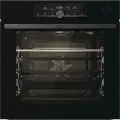 Gorenje BSA6747A04BG Built-in Electric Oven, 77L, A+ Energy Class, SilverMatte Pyrolytic Enamel, SteamAssist, Pizza Function, Black Glass, 59.5cm