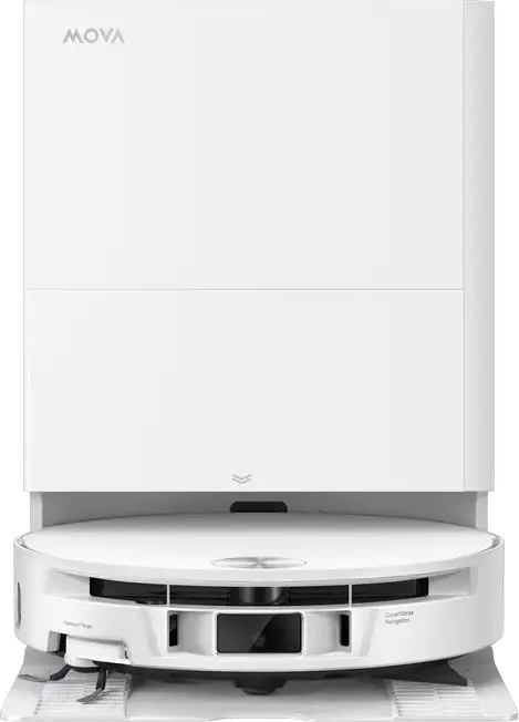 Mova S70 Roller Robot Vacuum and Mop, 28000 Pa Suction, HydroForce Roller Mopping with MaxiReach Tech, DToF Navigation, Auto-Empty Base Station, White