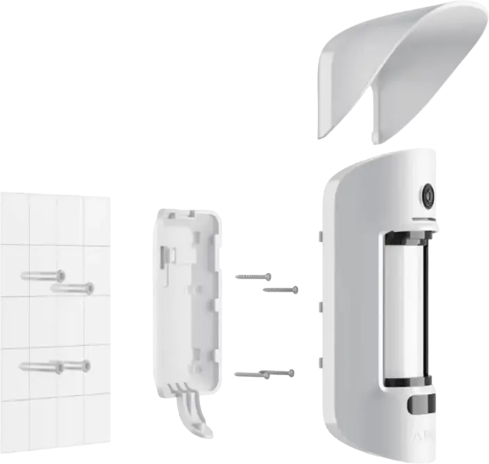 Ajax MotionCam Outdoor Wireless Outdoor Motion Detector with Camera, IP55 Weatherproof, 15m Range, Pet Immunity up to 80cm, Photo Verification, White