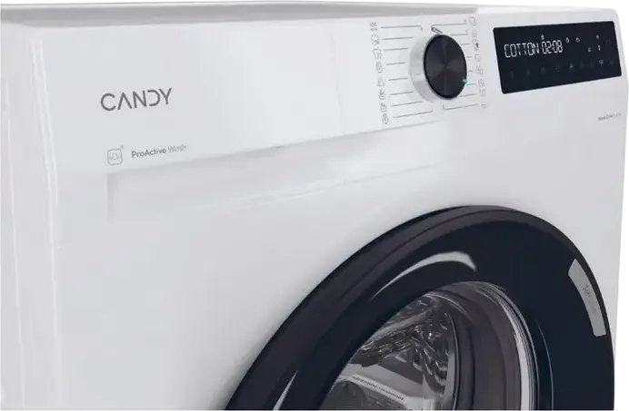 Candy BR 410B8-S ProWash 500 Front-Loading Washing Machine, 10kg, 1400 RPM, Energy Class A, Speed Drive Inverter Motor, hOn Wi-Fi, Steam, White/Black