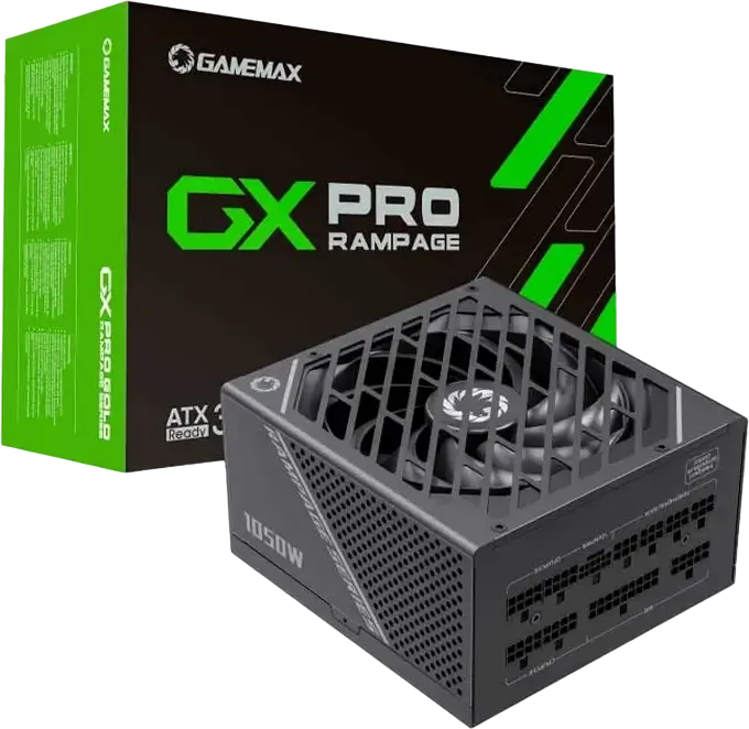 Sursa Alimentaie ATX Gamemax GX PRO 1050W Fully Modular, 80 Plus Platinum, ATX 3.1 PCIe 5.1 12V-2x6, Condensatori Japonezi, Protectii Multiple, Eficienta Ridicata