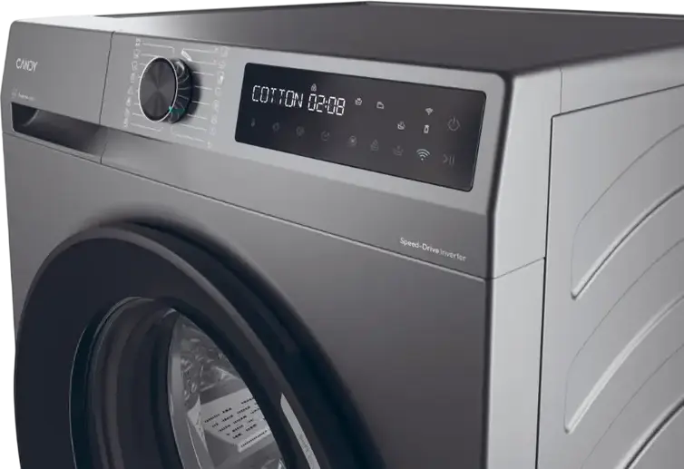 Máșină de spălat rupe Candy BR 410B8G-S ProWash 500 cu încărcare frontală, 10kg, Clasă Energetică A, Motor Inverter 1400 rpm, Wi-Fi hOn, Abur, Gri