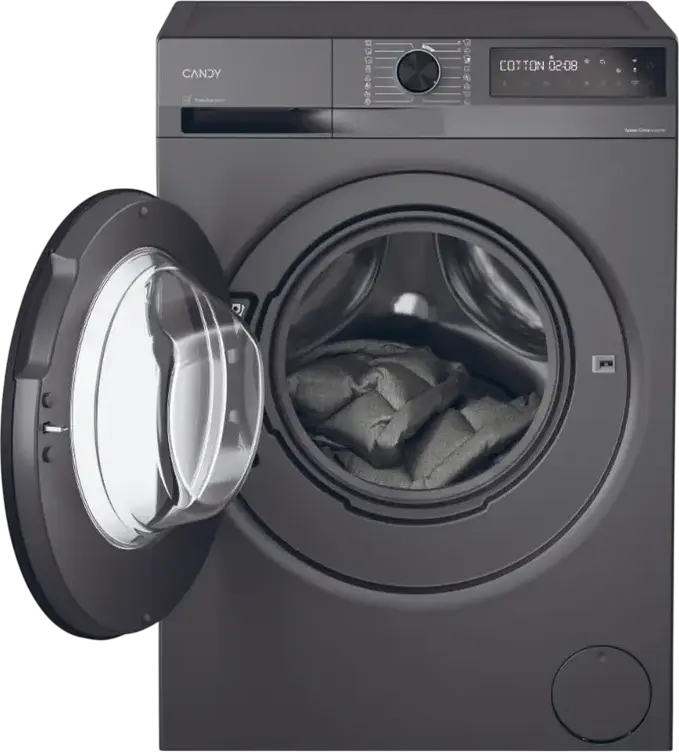 Máșină de spălat rupe Candy BR 410B8G-S ProWash 500 cu încărcare frontală, 10kg, Clasă Energetică A, Motor Inverter 1400 rpm, Wi-Fi hOn, Abur, Gri
