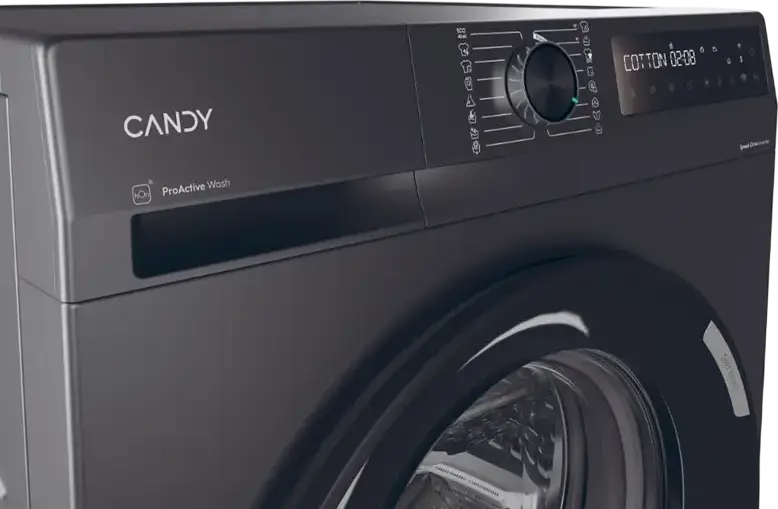 Máșină de spălat rupe Candy BR 410B8G-S ProWash 500 cu încărcare frontală, 10kg, Clasă Energetică A, Motor Inverter 1400 rpm, Wi-Fi hOn, Abur, Gri