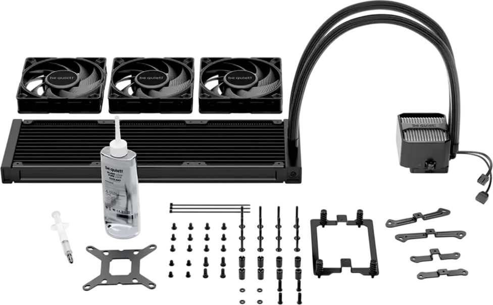 be quiet! Silent Loop 3 360mm AIO Liquid CPU Cooler, BW025, ARGB, 3x120mm Silent Wings 4 PWM Fans, Copper Base, Intel 1851/1700/1200/115x & AMD AM5/AM4/TR5/TR4