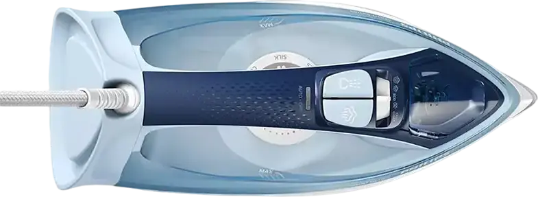 Fier de calcat cu abur Philips DST5030/20 Seria 5000, 2400W, Talpa SteamGlide Plus, Abur Continuu 45g/min, Shot de Abur 180g, Calc-Clean, Albastru