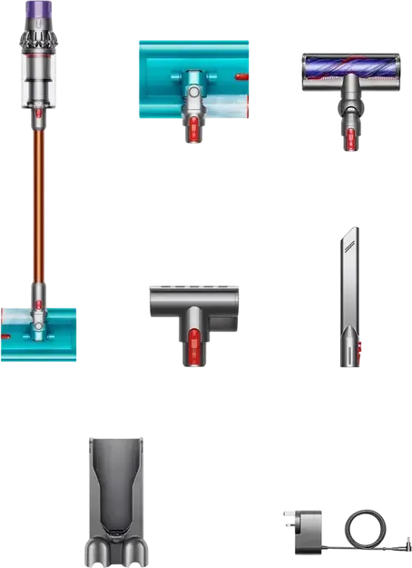 Dyson Cyclone V10 Submarine Cordless Stick Vacuum Cleaner, Wet and Dry, HEPA Filter, 150 AW Suction, 60 min Runtime, Submarine Wet Roller & Motorbar Head