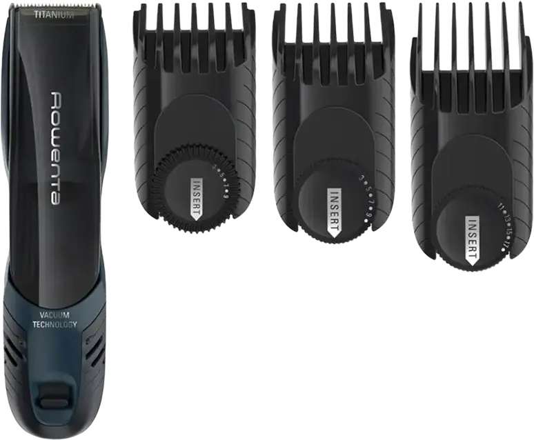 Rowenta AirForce Ultimate TN9320F0 Hair Clipper with Integrated Vacuum, Titanium Stainless Steel Blades, 17 Length Settings (0.5-18mm), Corded