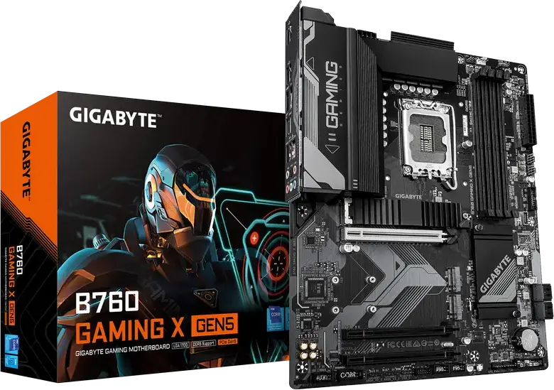 Материнская плата Gigabyte B760 GAMING X GEN5, LGA1700, чипсет Intel B760, DDR5 до 7600МГц (OC), ATX, PCIe 5.0, 3x M.2 Gen4, 2.5GbE LAN, HDMI 2.1