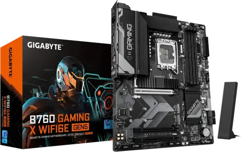 Gigabyte B760 Gaming X WIFI6E GEN5 Motherboard, LGA1700, Intel B760, DDR5, PCIe 5.0, Wi-Fi 6E, Bluetooth 5.3, 2.5GbE, ATX, for Intel 12th, 13th, 14th Gen