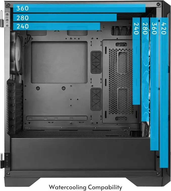 Chieftec APEX Lumo GA-01B-L-OP Midi-Tower Case, Black, Tempered Glass, Mesh Front, 4x 140mm ARGB PWM Fans, E-ATX Support, USB 3.2 Gen2 Type-C