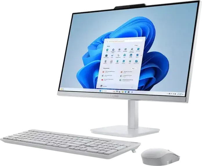 PC All-in-One Lenovo A100, Ecran 23.8" FHD IPS 100Hz, Procesor Intel N100 (până la 3.4GHz), 16GB RAM DDR5, SSD 512GB NVMe, Cameră 5MP, Wi-Fi 6, Cloud Grey
