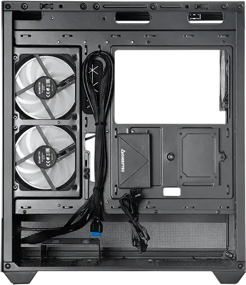 Chieftec Vista GT-01B-OP Midi-Tower PC Case, Black, Tempered Glass Front & Side Panels, 3x 120mm ARGB Fans, ATX/mATX/Mini-ITX, USB Type-C