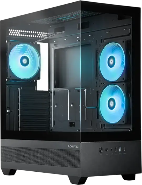 Carcasă PC Chieftec Vista, Midi-Tower, Fără PSU, Negru