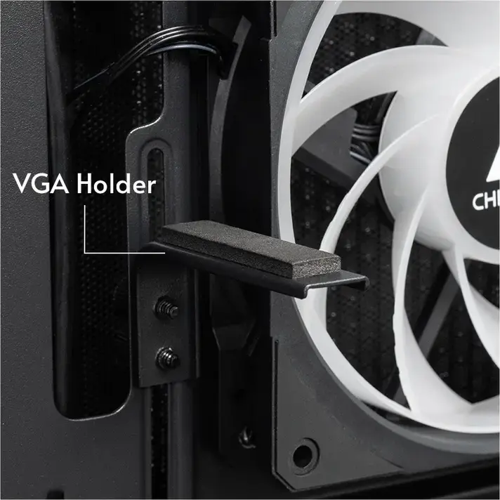 Chieftec Vista GT-01B-OP Midi-Tower PC Case, Black, Tempered Glass Front & Side Panels, 3x 120mm ARGB Fans, ATX/mATX/Mini-ITX, USB Type-C