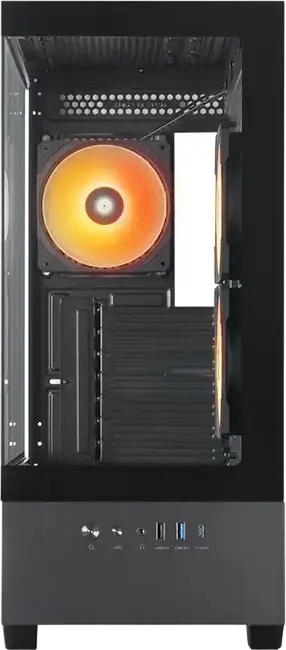 Chieftec Vista GT-01B-OP Midi-Tower PC Case, Black, Tempered Glass Front & Side Panels, 3x 120mm ARGB Fans, ATX/mATX/Mini-ITX, USB Type-C
