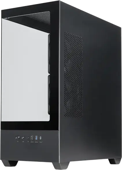 Chieftec Vista GT-01B-OP Midi-Tower PC Case, Black, Tempered Glass Front & Side Panels, 3x 120mm ARGB Fans, ATX/mATX/Mini-ITX, USB Type-C