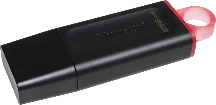 Kingston DataTraveler Exodia 256GB USB 3.2 Gen 1 Flash Drive, Black, USB-A Connector, Protective Cap and Keyring Loop, Windows, macOS, Linux, Chrome OS Compatible