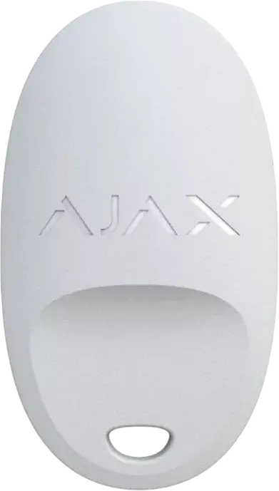 Ajax SpaceControl Miniature Key Fob Panic Button, Jeweller Wireless Protocol, 4 Buttons, Two-Way Communication, 1300m Range, White