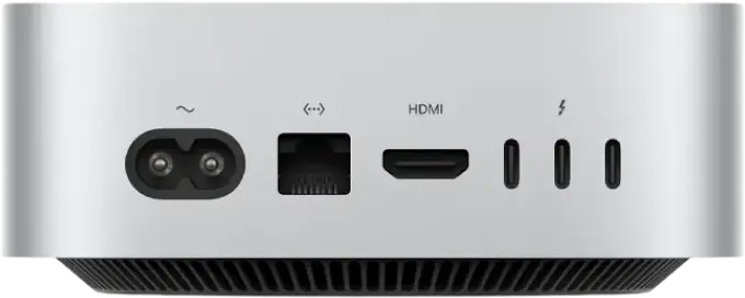 Apple Mac mini (2024) A3239 Chip M4 Pro CPU 12-Core GPU 16-Core 24GB RAM 512GB SSD macOS Sequoia Thunderbolt 5 HDMI 8K Wi-Fi 6E Aluminiu Argintiu