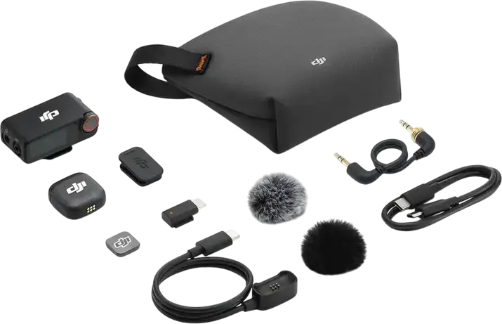 DJI Mic 3 Wireless Microphone System, 1 TX + 1 RX with Charging Case, 32-bit Float Internal Recording, Omnidirectional, 400m Range, Bluetooth 5.4, Black