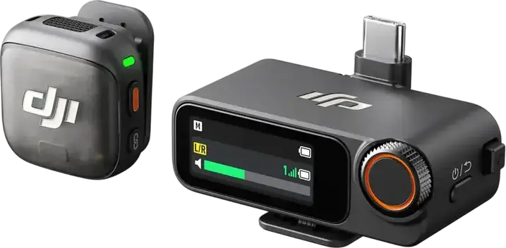 DJI Mic 3 Wireless Microphone System, 1 TX + 1 RX with Charging Case, 32-bit Float Internal Recording, Omnidirectional, 400m Range, Bluetooth 5.4, Black