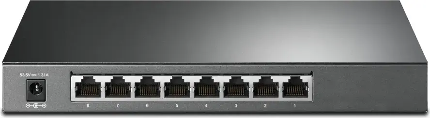 TP-Link TL-SG2008P JetStream Omada Gigabit Smart Switch, 8-Port 10/100/1000Mbps, 4-Port PoE+ 62W Budget, L2+ Management, Fanless Metal Housing, Black