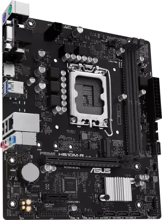 Материнская плата ASUS PRIME H610M-R-SI LGA1700 Intel H610 Micro-ATX DDR5 96GB Dual Channel PCIe 4.0 M.2 NVMe HDMI DisplayPort VGA 5X PROTECTION III