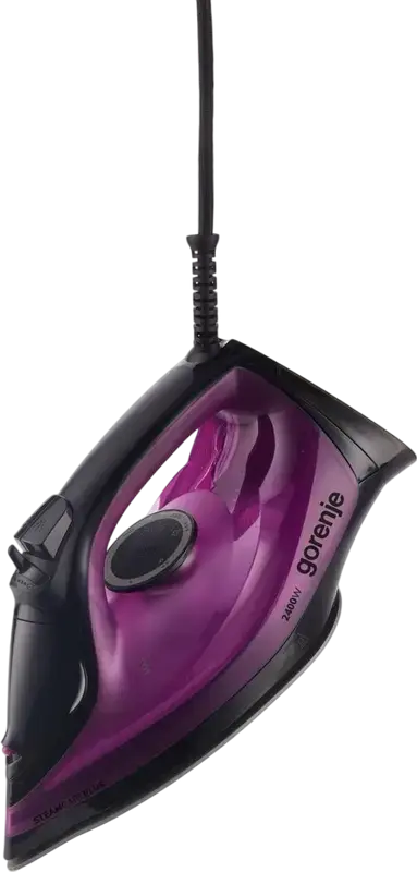 Gorenje SIK2400BKV SteamCare Plus Steam Iron, 2400W, Ceramic Soleplate, 450ml Tank, 180g/min Steam Boost, Vertical Steaming, Auto Shut-off, Violet/Black