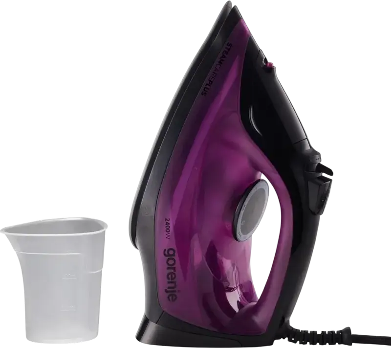 Gorenje SIK2400BKV SteamCare Plus Steam Iron, 2400W, Ceramic Soleplate, 450ml Tank, 180g/min Steam Boost, Vertical Steaming, Auto Shut-off, Violet/Black