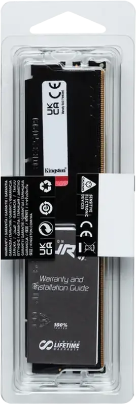 Kingston FURY Beast DDR5 8GB 6000MHz CL30 RAM KF560C30BBE1-8, Intel XMP 3.0, AMD EXPO, Low-Profile Aluminum Heat Spreader, Black