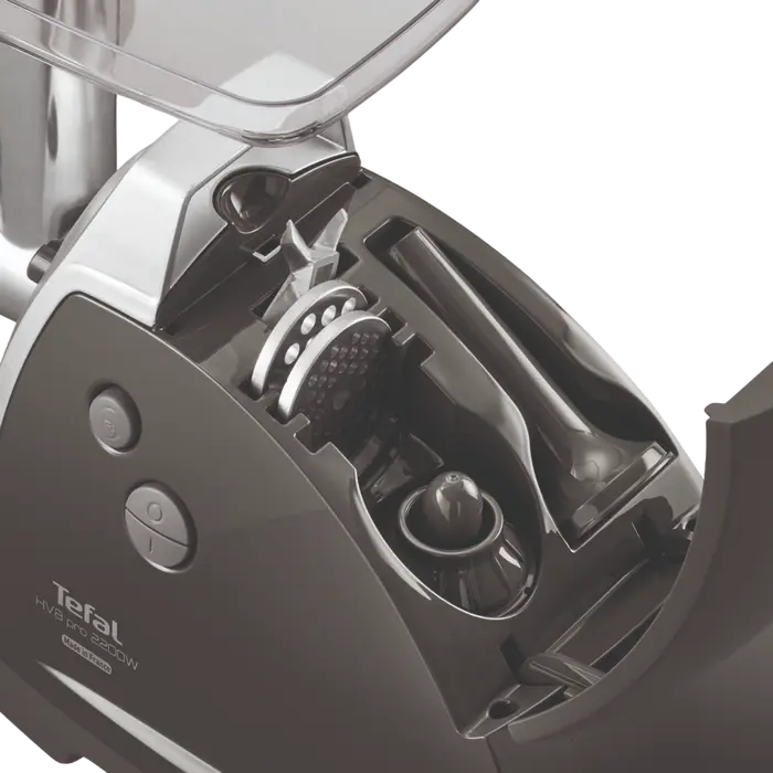 Tefal HV8 Plus NE688837 Meat Grinder 2200W, 4.5 kg/min, Reverse Function, 3 Grinding Plates, 4 Shredding Cones, Kebbe and Sausage Attachments, Black
