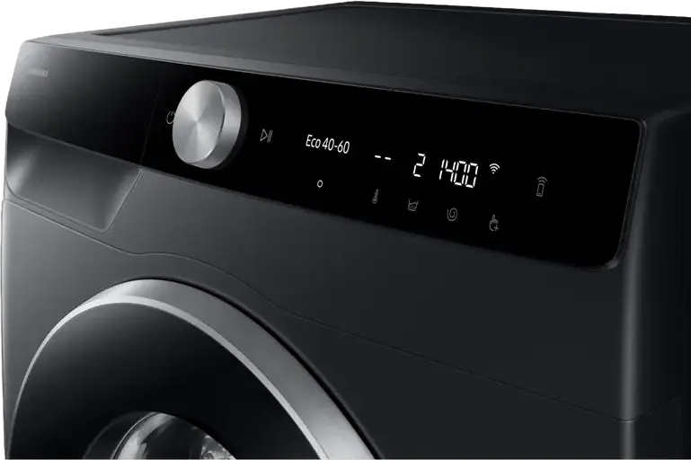 Samsung WW90DG6G94LBUA Front-Load Washing Machine, 9kg, Black, Energy Class A, 1400 rpm, AI Ecobubble, AI Wash, Hygiene Steam, Auto Dispense, SmartThings