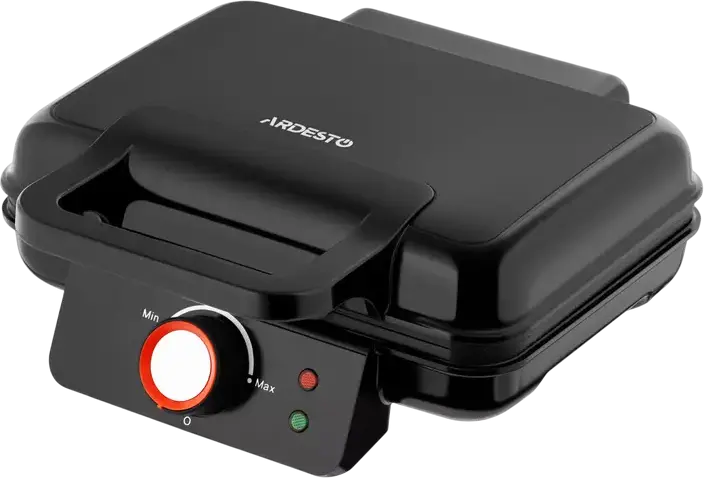 Ardesto SM-L100LWAFFLE Waffle Maker for Thick Rectangular Waffles, 1200W, Non-stick Plates 23x16.8cm, Temperature Control 145-225°C, Black